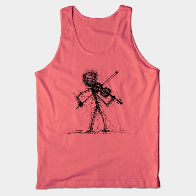 Stickman Playing Violin Tank Top by byBenci